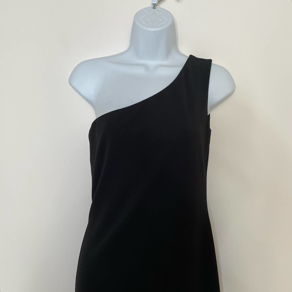 Nookie‎ One Shoulder Maxi Gown Black XL Stretch Side Slit Guest Formal Wedding - Picture 3 of 9